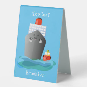 Plaque De Table Illustration de la caricature de remorqueur de paq