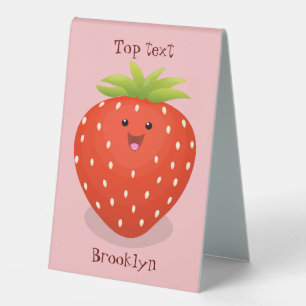 Plaque De Table Illustration de la fraise Cute kawaii