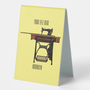 Plaque De Table Illustration de la machine à coudre