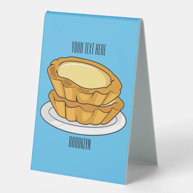 Plaque De Table Illustration de la tarte à l'oeuf (Recto)