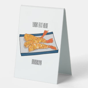 Plaque De Table Illustration de la tempura crevette
