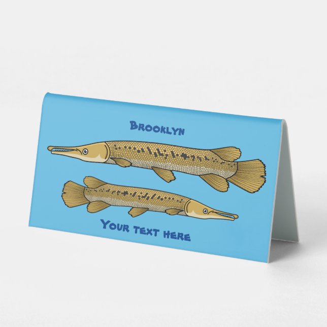 Plaque De Table Illustration de l'alligator garfish (Recto)