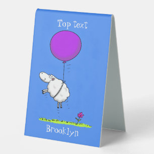 Plaque De Table Illustration de l'humour en ballons de mouton mign