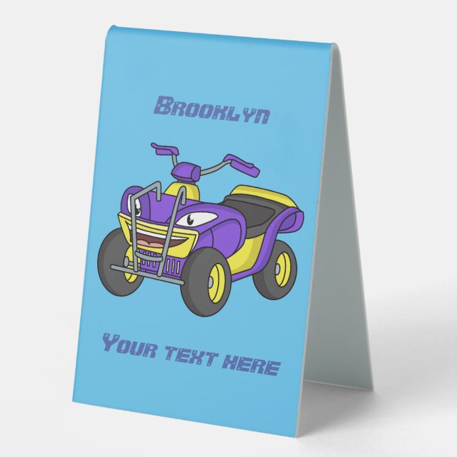 Plaque De Table Illustration de moto Purple Quad (Recto)