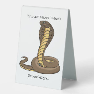 Plaque De Table Illustration de serpent à cobra Brown