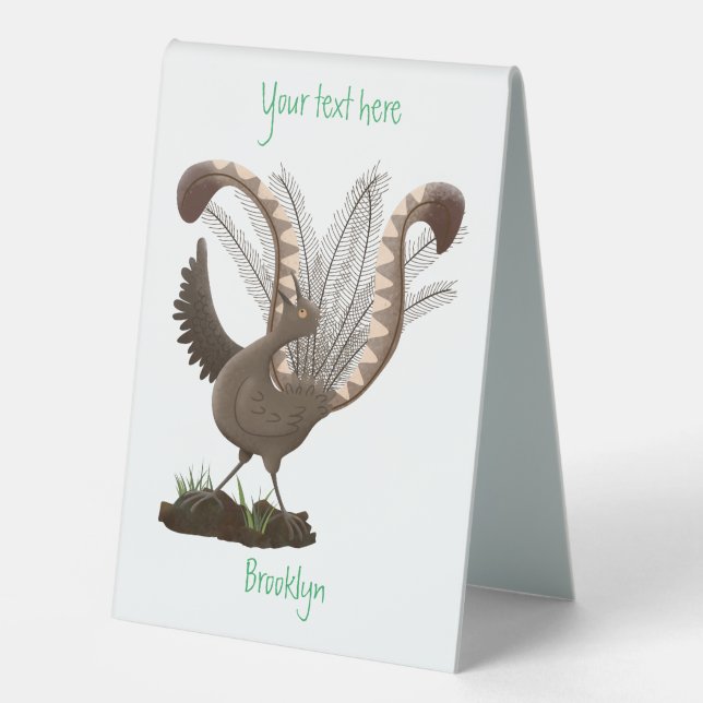 Plaque De Table Illustration de superbe et superbe lyrebird (Recto)
