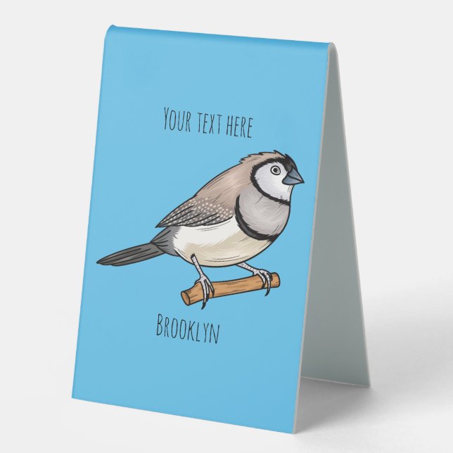 Plaque De Table Illustration d'oiseau à deux barreaux (Recto)