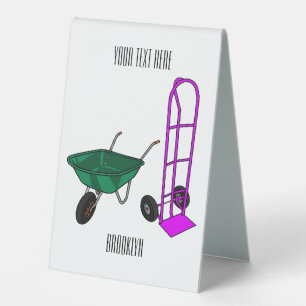 Plaque De Table Illustration du chariot à roues et du chariot à ma