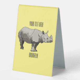 Plaque De Table Illustration du rhinocéros de Javan