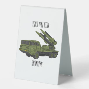 Plaque De Table Illustration d'un camion de missiles militaires