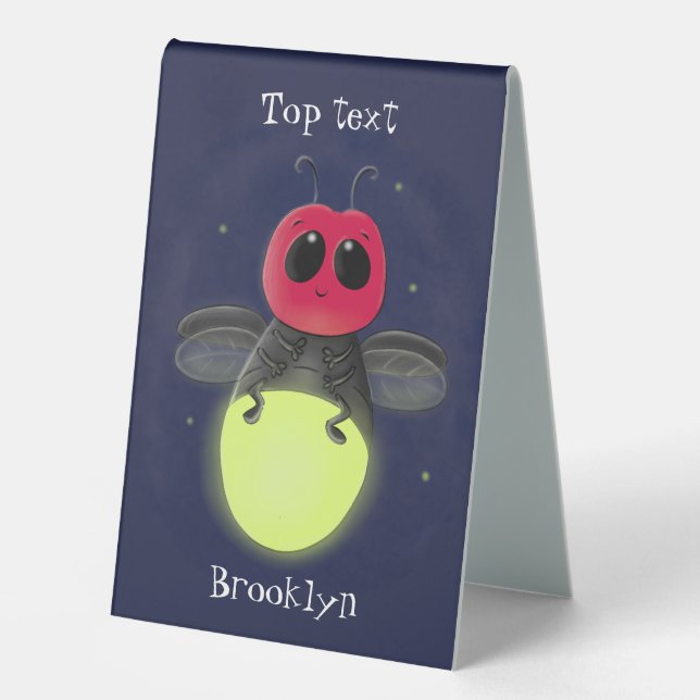 Plaque De Table Illustration d'une luciole à éclair mignon (Recto)