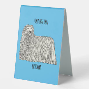 Plaque De Table Illustration Komondor pour chien