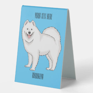 Plaque De Table Illustration Samoyed dog