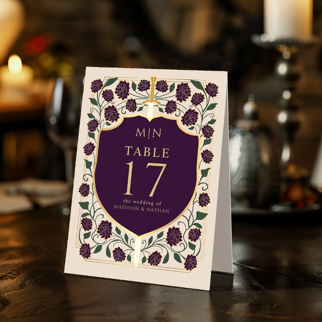 Plaque De Table Imaginaire médiéval de l'épée et du bouclier Maria (Créateur téléchargé)