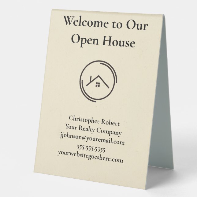 Plaque De Table Immobilier minimaliste blanc (Recto)