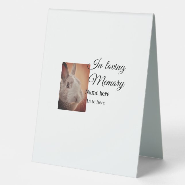 Plaque De Table In loving memory memorial keepsake add pet name (Recto)