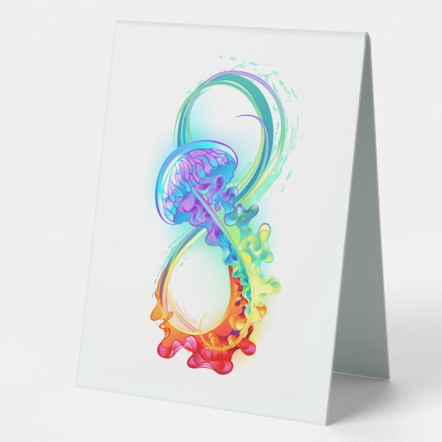 Plaque De Table Infinity avec Rainbow Jellyfish (Recto)