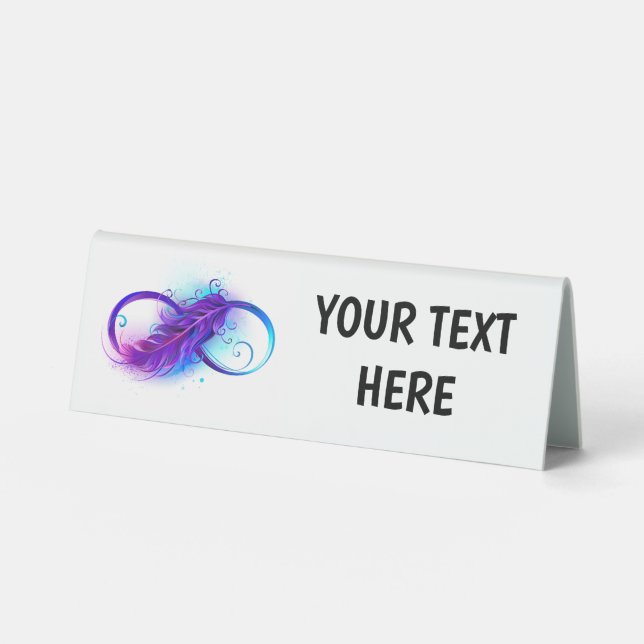 Plaque De Table Infinity with purple feather (Recto)
