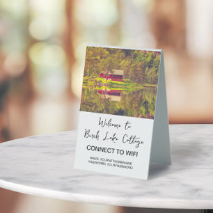 Plaque De Table Informations WiFi pour location de vacances, maiso