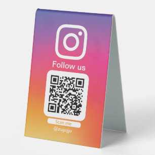Plaque De Table Instagram restaurant QR Code table tent