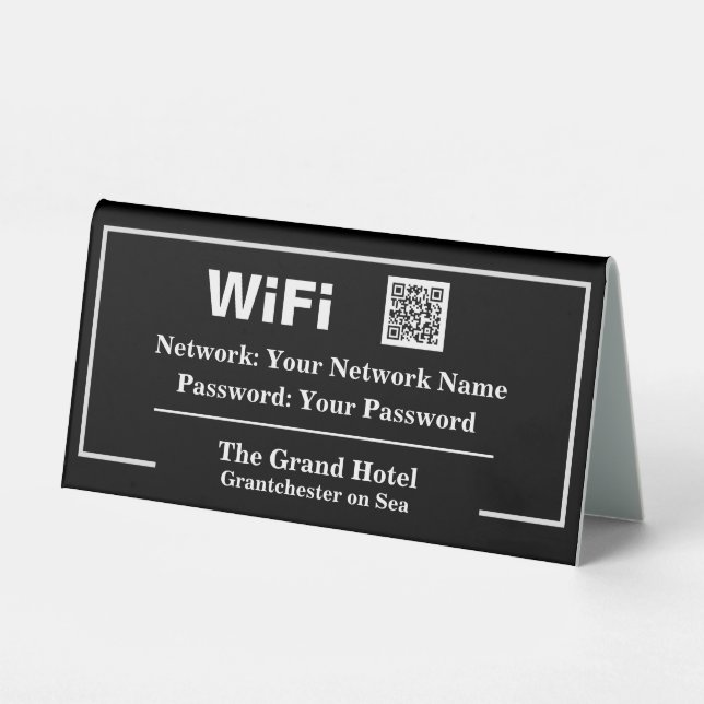 Plaque De Table Instructions WiFi avec code QR (Recto)