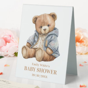 Plaque De Table Invitation à la baby shower Ourson, peut à peine a