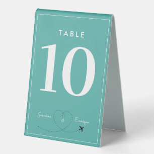 Plaque De Table Invitation de mariage de destination Aqua moderne