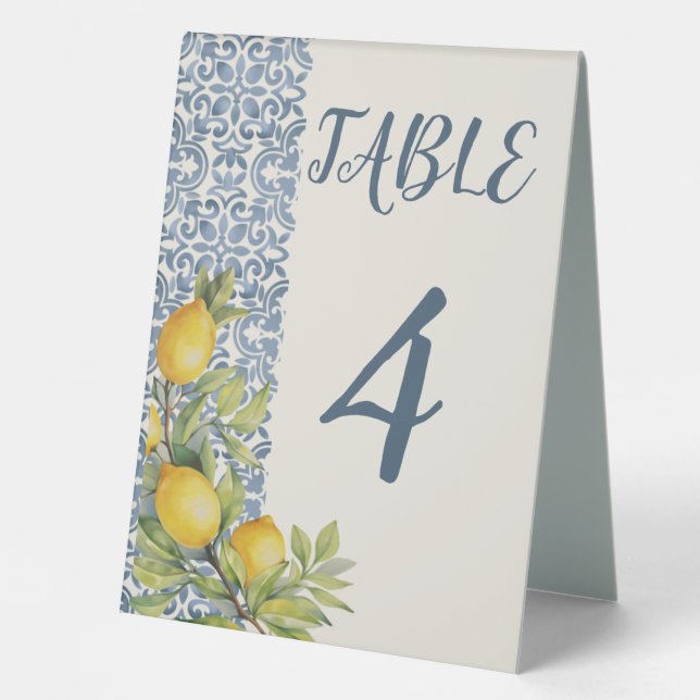 Plaque De Table Italien Amalfi Mariage à thème (Recto)