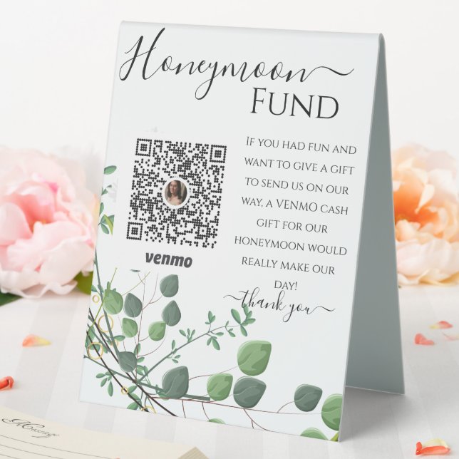 Plaque De Table Ivy Greenery Mariage Venmo Honeymoon Fund (In SItu (Mariage))
