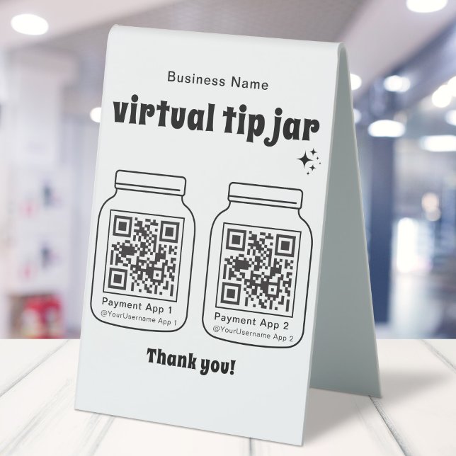 Plaque De Table Jar de conseil virtuel avec 2 code QR (Créateur téléchargé)