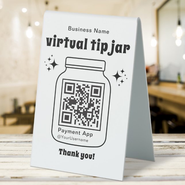 Plaque De Table Jar de conseil virtuel avec code QR (Créateur téléchargé)