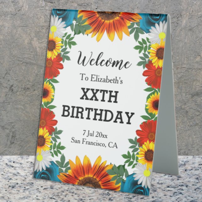 Plaque De Table Jardin été Floral Anniversaire (Créateur téléchargé)