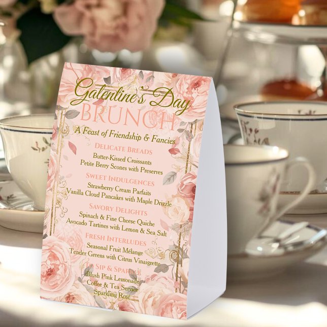Plaque De Table Jardin Rococo Ensoleillé Brunch Galentine Fleurs T (Créateur téléchargé)