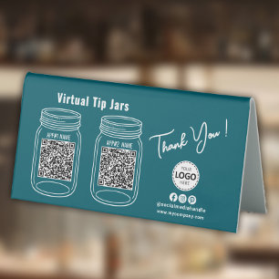 Plaque De Table Jars à conseils virtuels, application de paiement