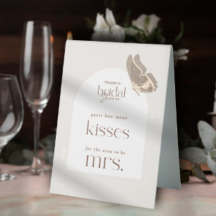 Plaque De Table Jeu de devinette de baisers pour la soirée de mari