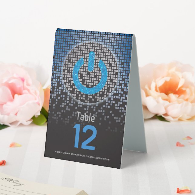 Plaque De Table Jeu vidéo noir bleu Gamer Bar Mitzvah (In SItu (Mariage))