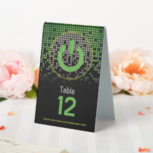 Plaque De Table Jeu vidéo noir vert Gamer Bar Mitzvah