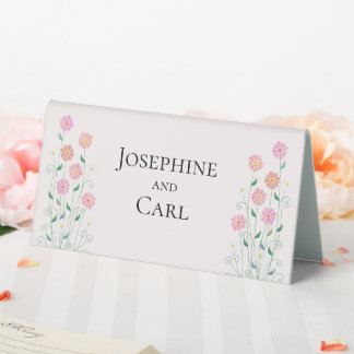 Plaque De Table Joli numéro de table de mariage avec marguerites c