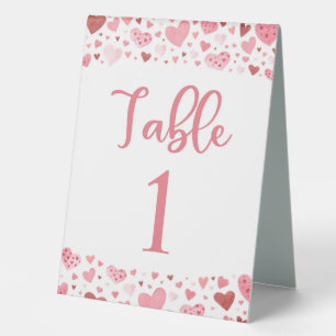 Plaque De Table Jolie carte de numéro de table Saint-Valentin cœur