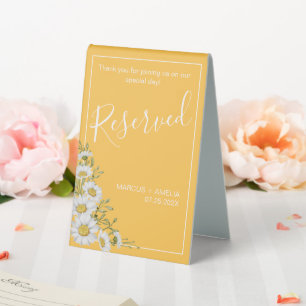 Plaque De Table Jolie Daffodil Marguerites Jaunes & Blancs Réservé