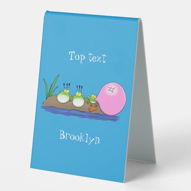 Plaque De Table Jolie grenouilles drôles bubblegum dessin animé il (Recto)