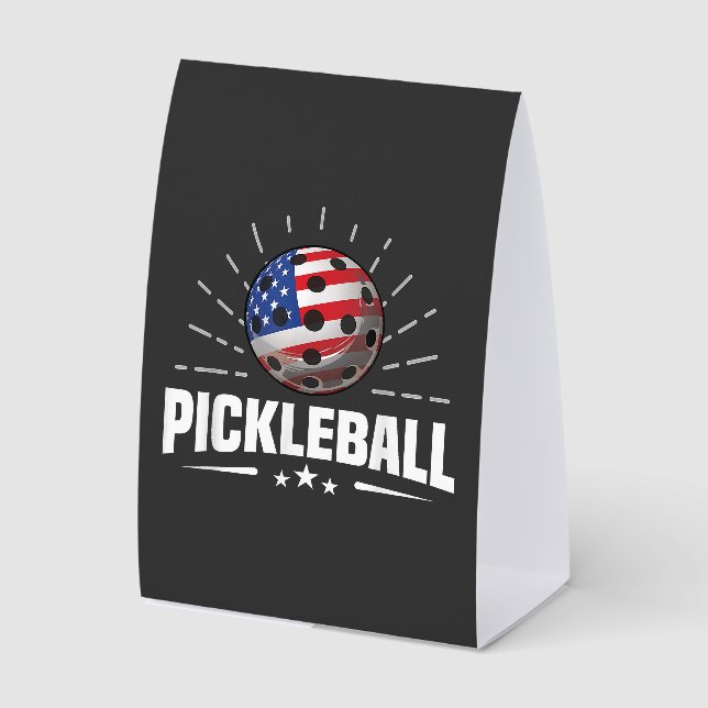 Plaque De Table Joueur de Pickleball au Drapeau Américain US (Recto)