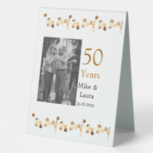 Plaque De Table Joyeux 50e anniversaire ajouter nom du couple date