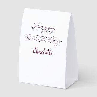 Plaque De Table Joyeux Anniversaire maron bleu gris nom date paste