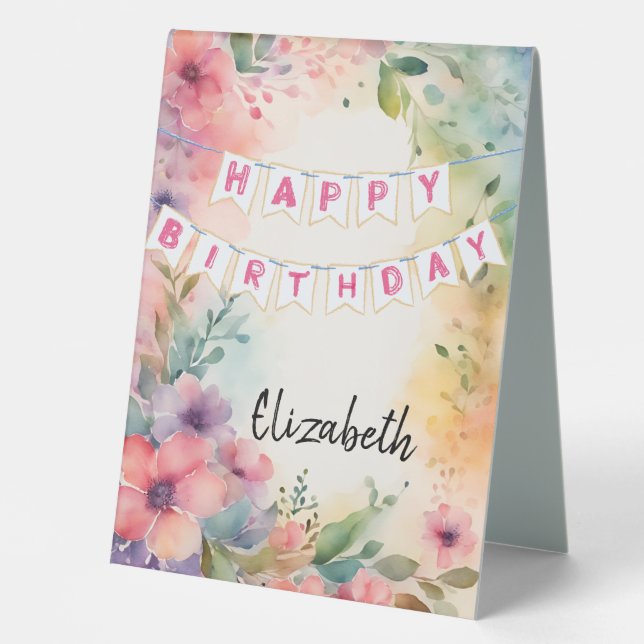 Plaque De Table Joyeux anniversaire personnalisable (Recto)