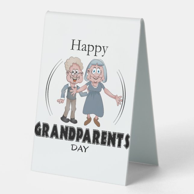 Plaque De Table Joyeux grand-parents Jour Table Tente (Recto)