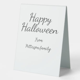 Plaque De Table Joyeux Halloween ajout nom de famille calligraphie