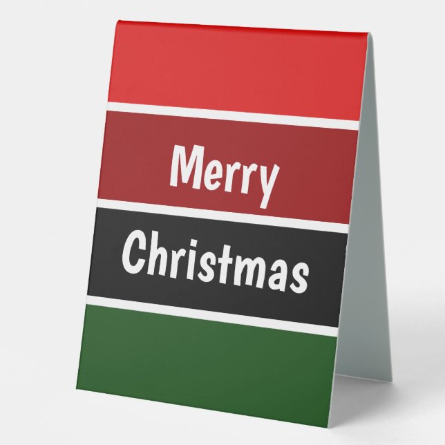 Plaque De Table Joyeux Noël Rouge Et Vert (Recto)