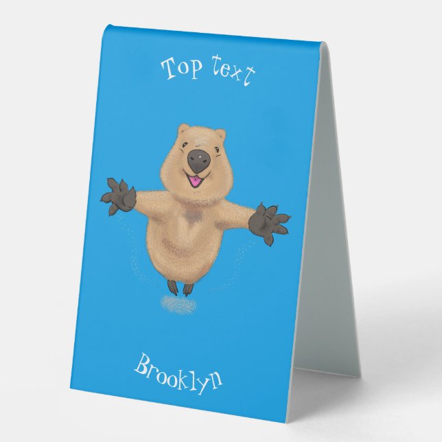 Plaque De Table Joyeux sauter quokka dessin animé (Recto)