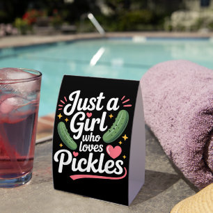Plaque De Table Juste Une Fille Qui Aime Les Cornichons Au Fenouil